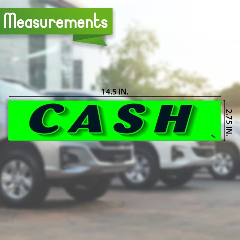 Versa-Tags Chartreuse Green Vinyl Slogan Stickers - 12-Pack for Car Dealer Windshield Advertising, Perfect for Used/New Car Truck RV Lots Slogan-Cash-Stickers - Image 2